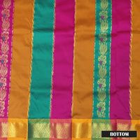 Multi Colour  Floral Design Traditional  Pattu Pavadai Material