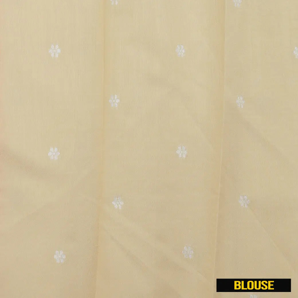 Light Yellow with Cream Kubera Silk Saree