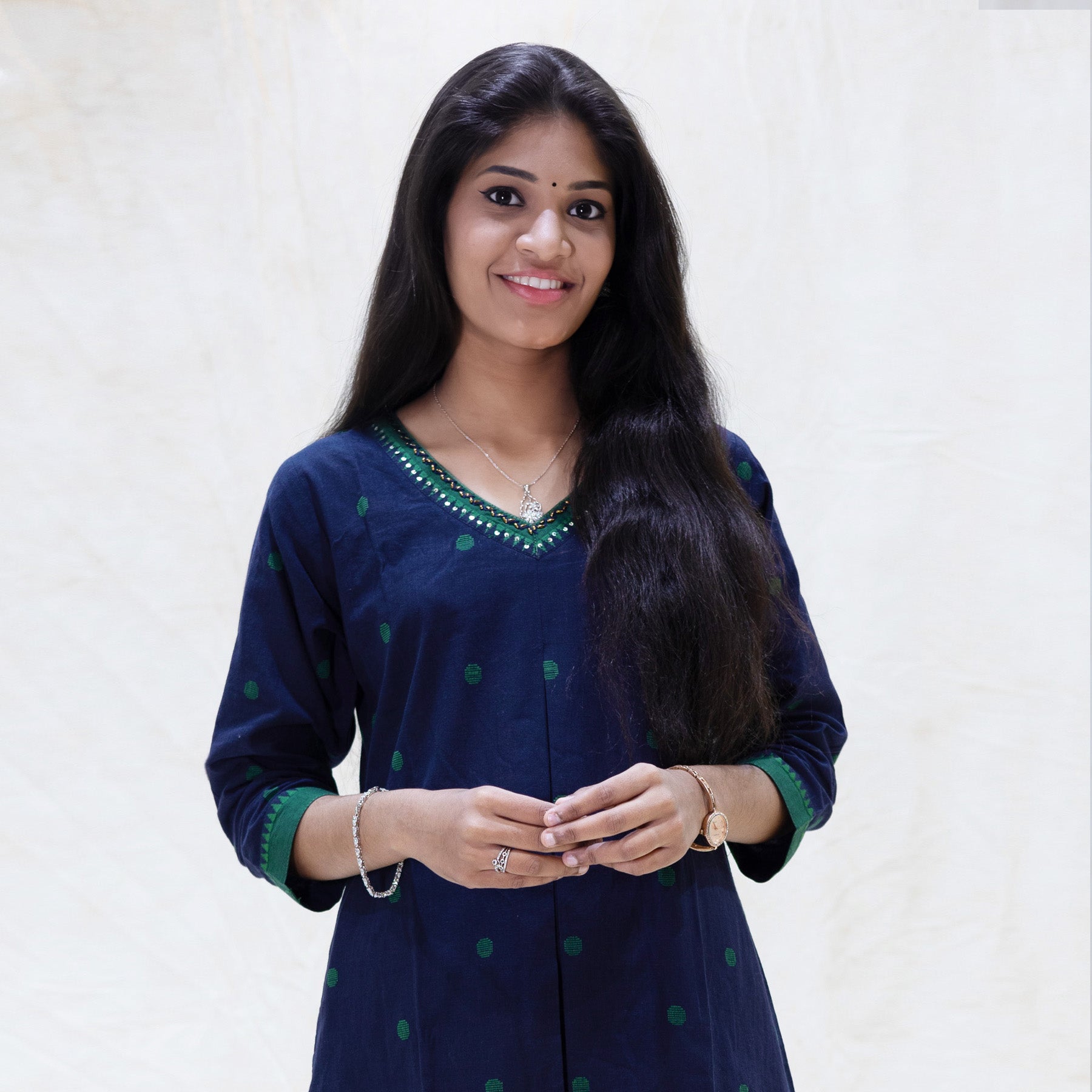 Yazhini-Navy Blue  Ladies Branded Co-ord-set Readymade