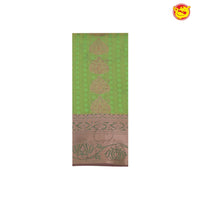 Green with Red Star Motifs Soft Silk Saree - Thenianantham