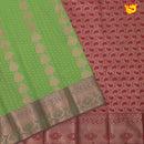 Green with Red Star Motifs Soft Silk Saree - Thenianantham