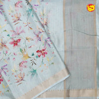 Sky blue Raw Silk Saree - Thenianantham