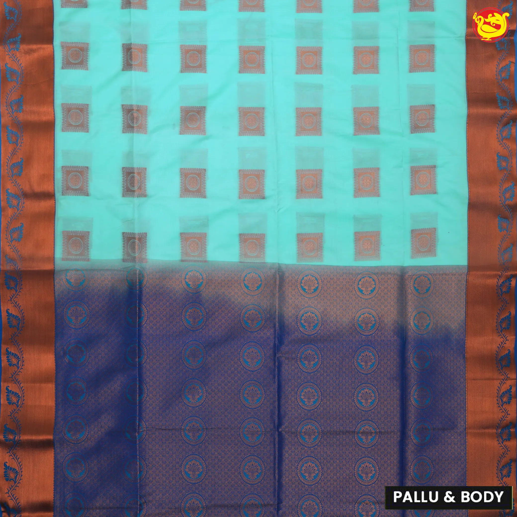 Water Green with Blue Traditional Soft Silk Saree