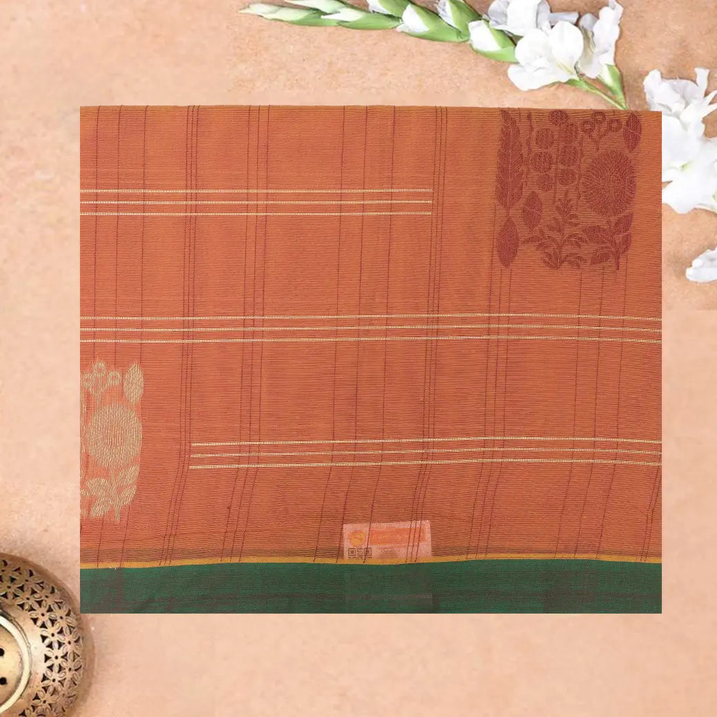Orange Color Negamam Cotton Saree