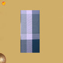 Men’s Grey with Dark Blue Checked Cotton Stitched Lungi