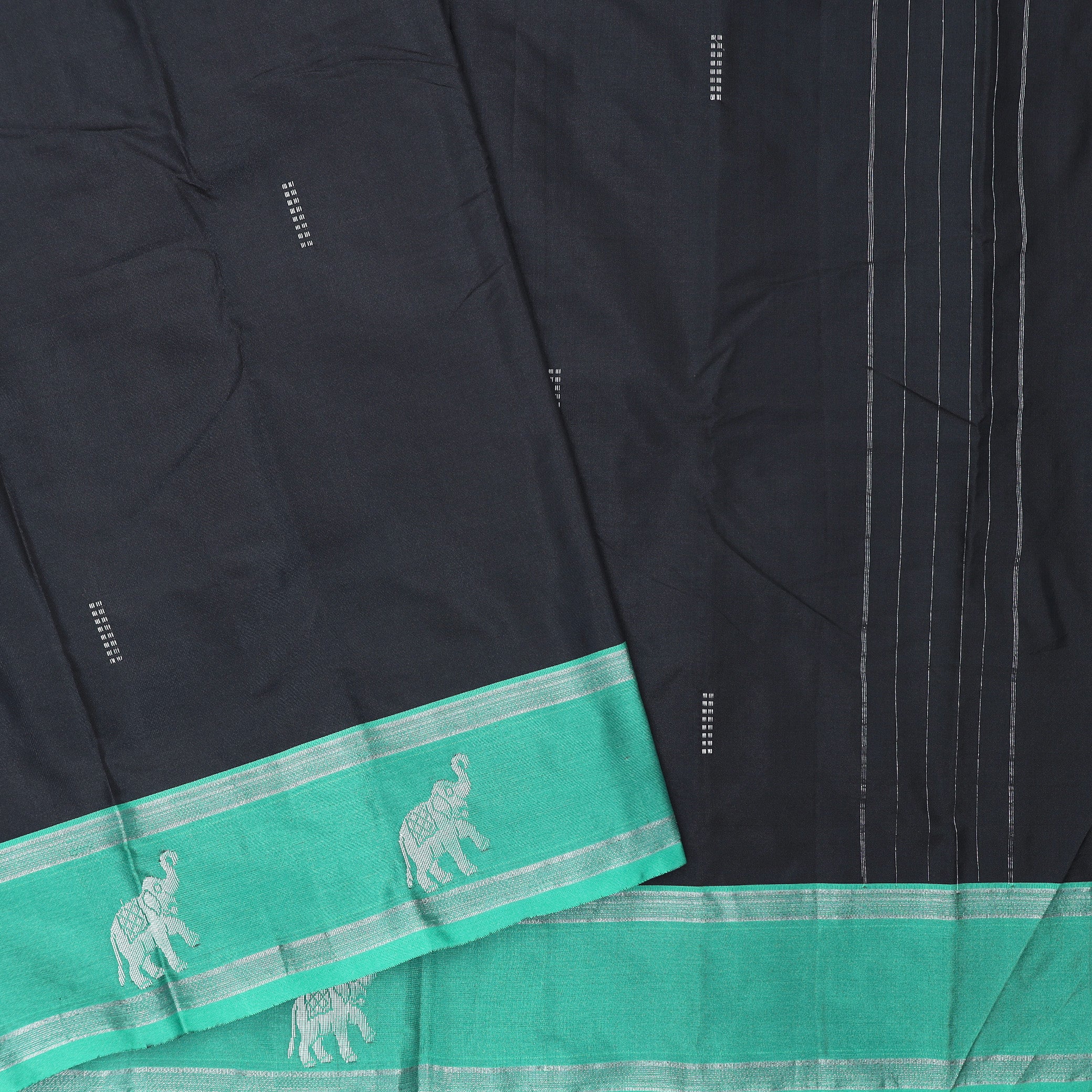 Block With Sea Green Border Arani Silk Saree
