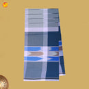 Men’s Grey with Dark Blue Checked Cotton Stitched Lungi