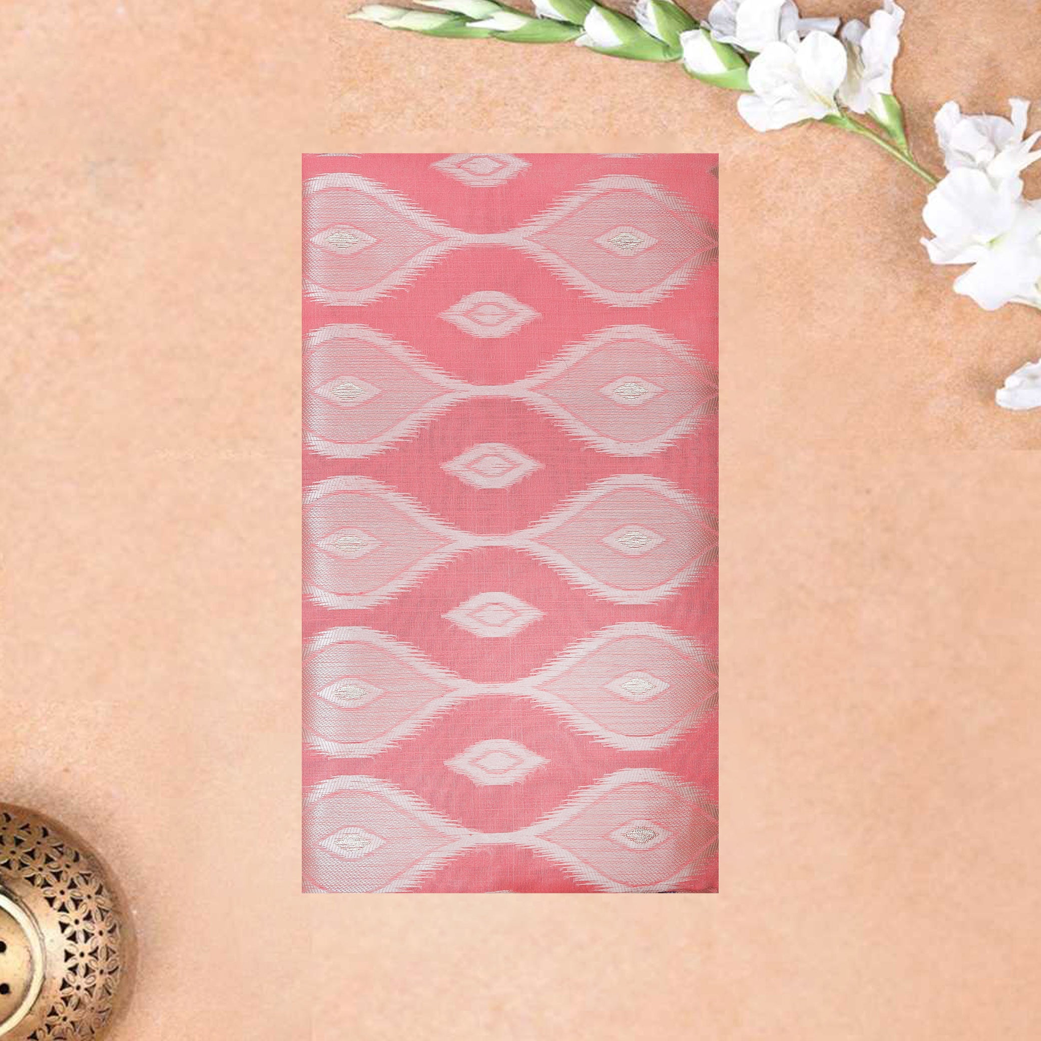 Rose Pink Colour Fancy Weaving Saree