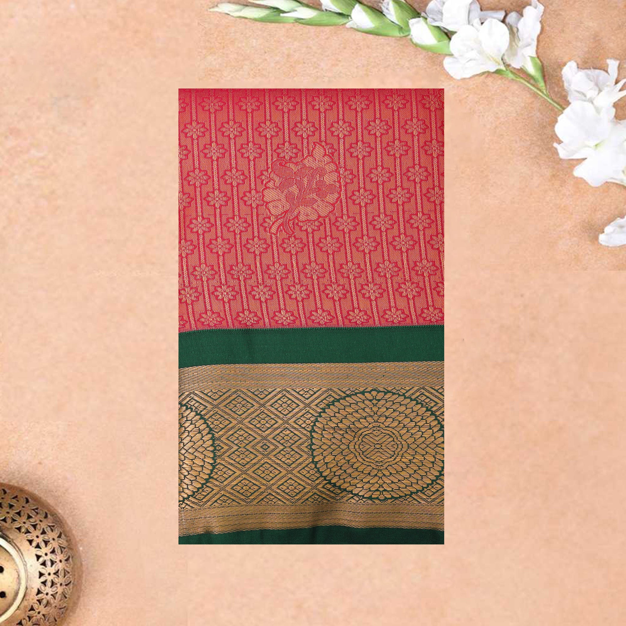 Rani Pink  and Rani Pink  Art Silk Saree