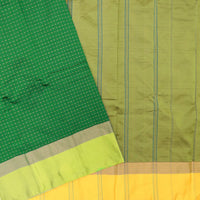 Green With Mustard Yellow Border  Arani Silk Saree