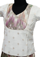 Grey With Green Girls Branded Readymade Pattu Pavadai