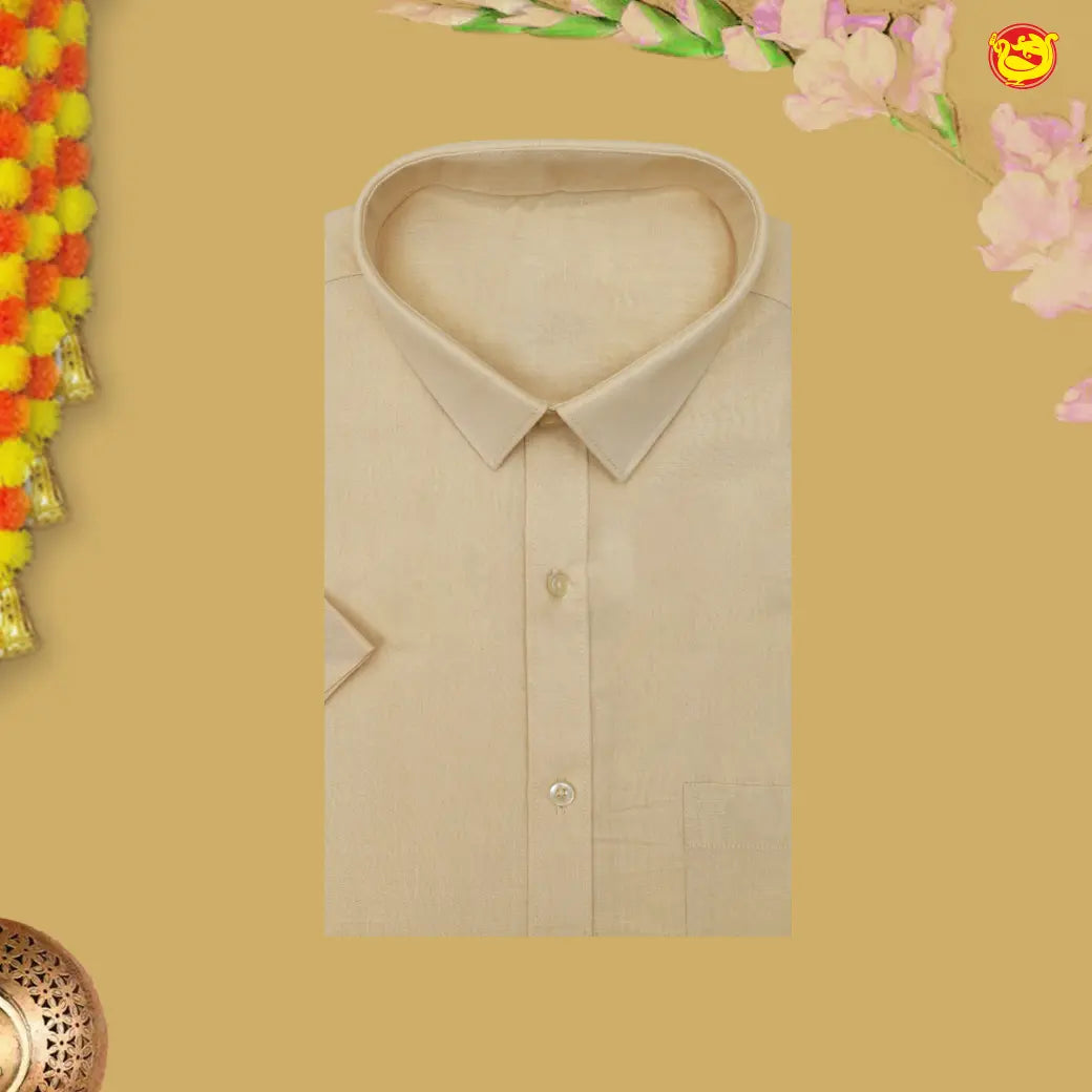 Gold Tissue Readymade Shirts And Dhoti Sets for Men