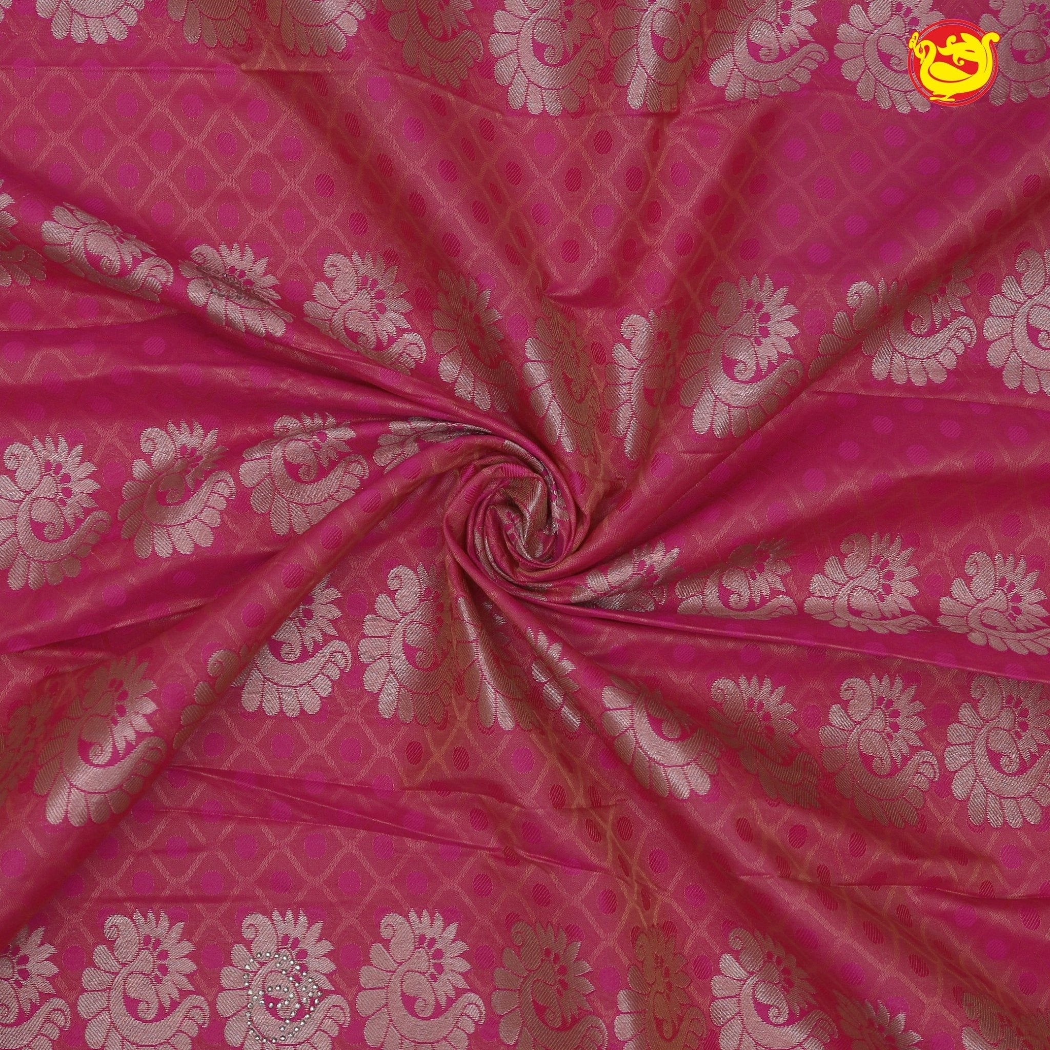 Pink with Green Soft Silk Saree - Thenianantham