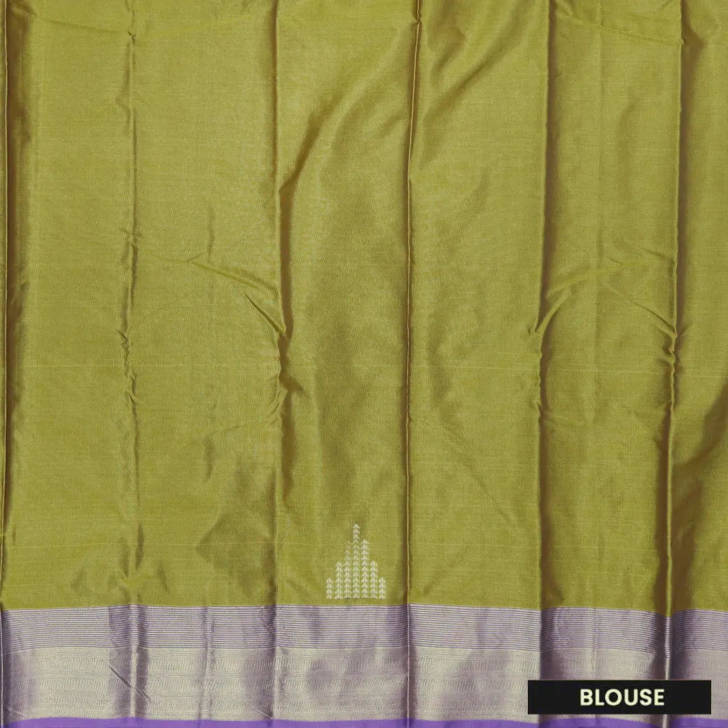 Pista Green With Lavender  border Arani Silk Saree