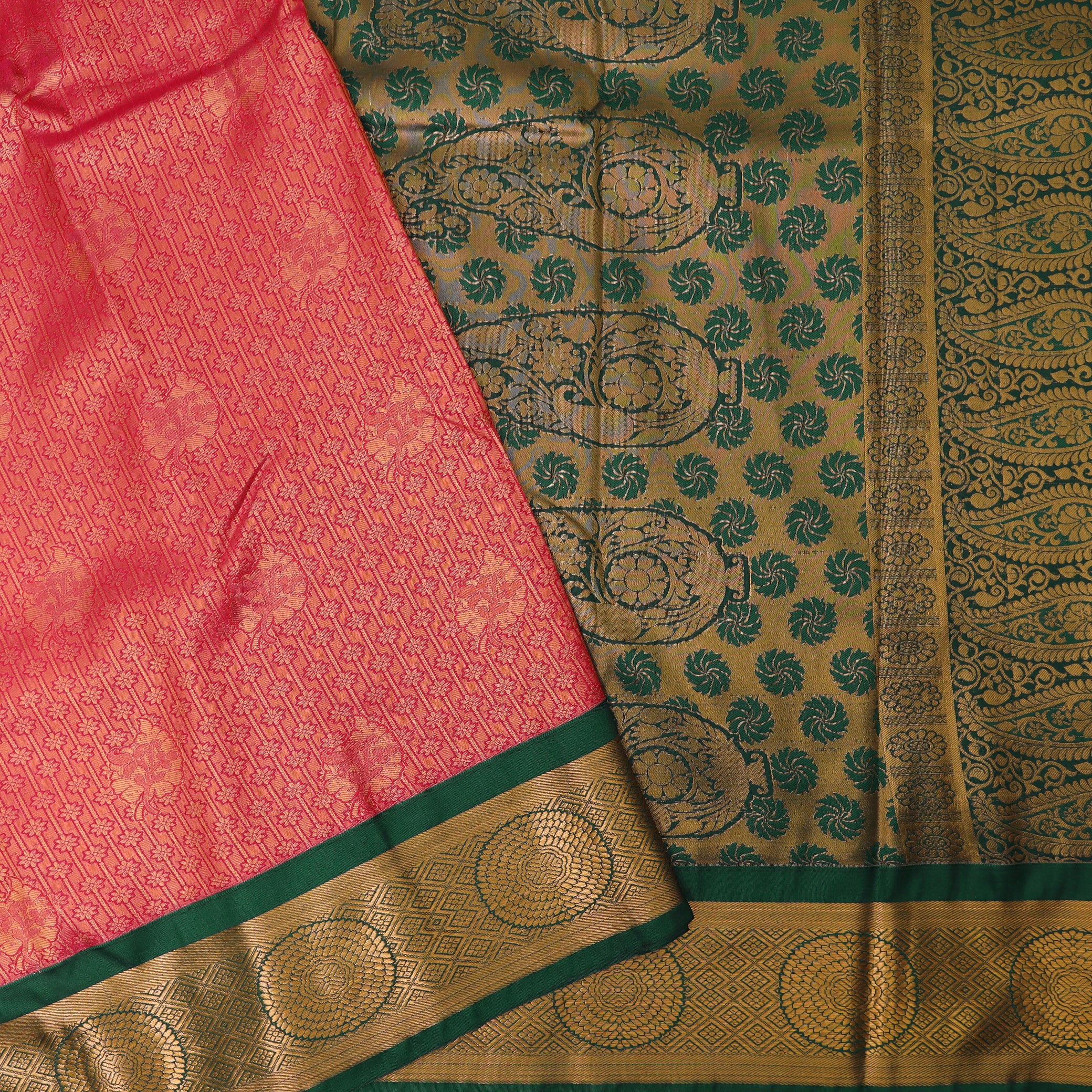 Rani Pink  and Rani Pink  Art Silk Saree