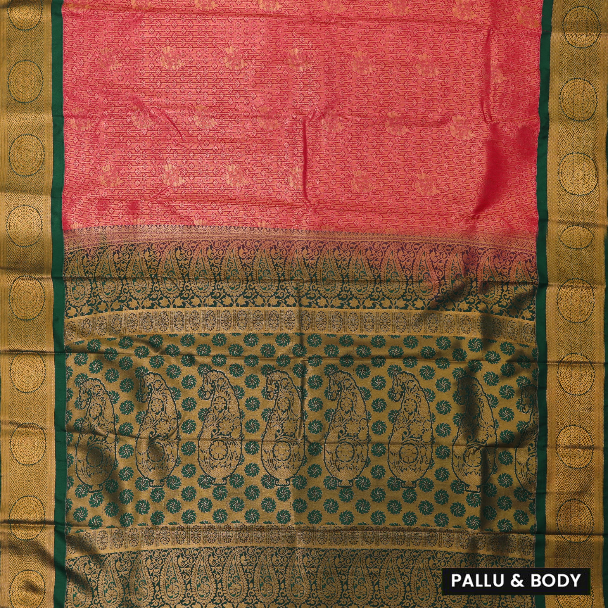 Rani Pink  and Rani Pink  Art Silk Saree