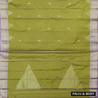 Pista Green With Lavender  border Arani Silk Saree