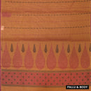 Dark Orange Color Negamam Cotton Saree