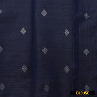 Light SkyBlue with Navy Blue Kubera Silk Saree