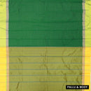 Green With Mustard Yellow Border  Arani Silk Saree