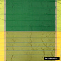 Green With Mustard Yellow Border  Arani Silk Saree