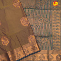 Light Brown Traditional Buttas Soft Silk Saree