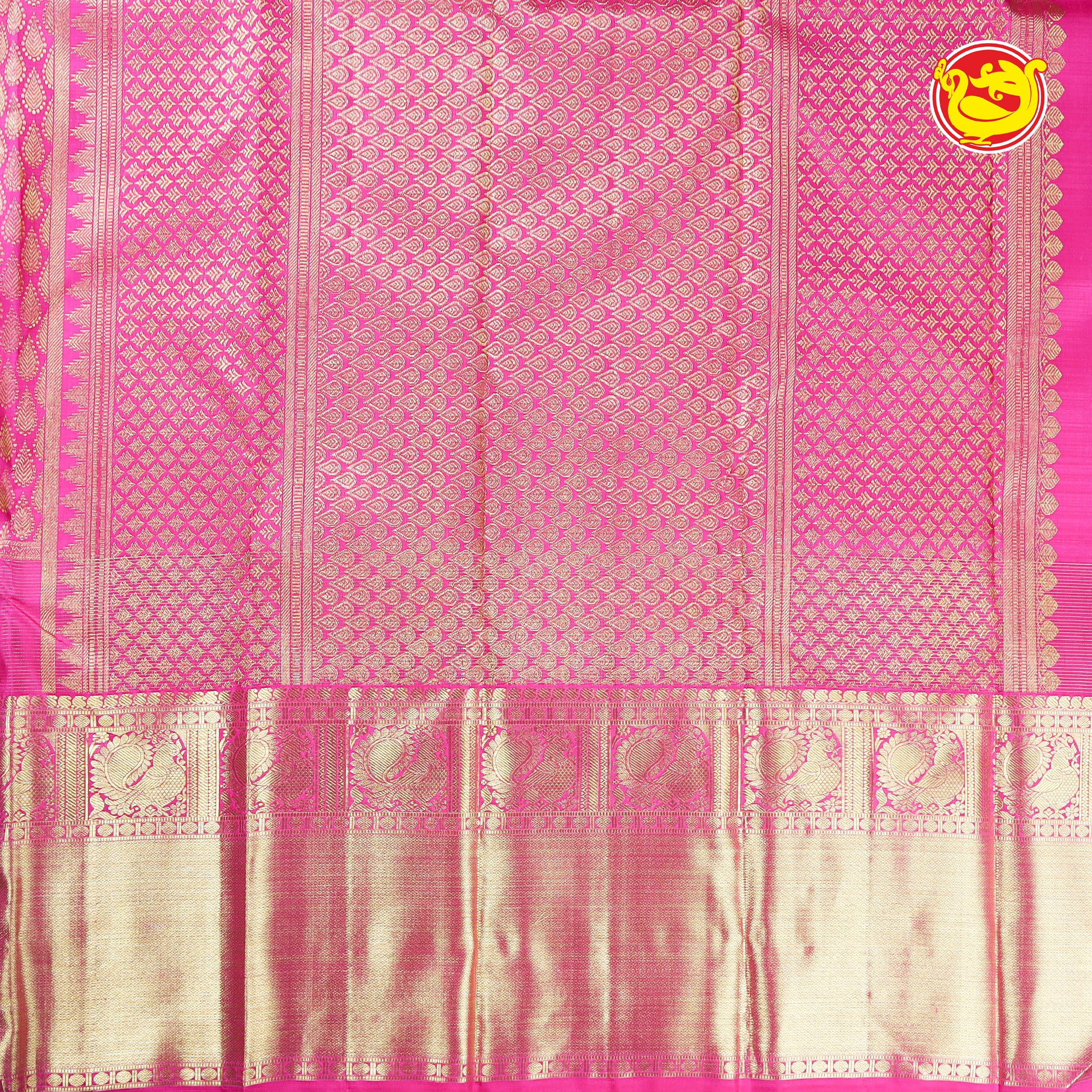 Pink kanchipuram wedding silk saree