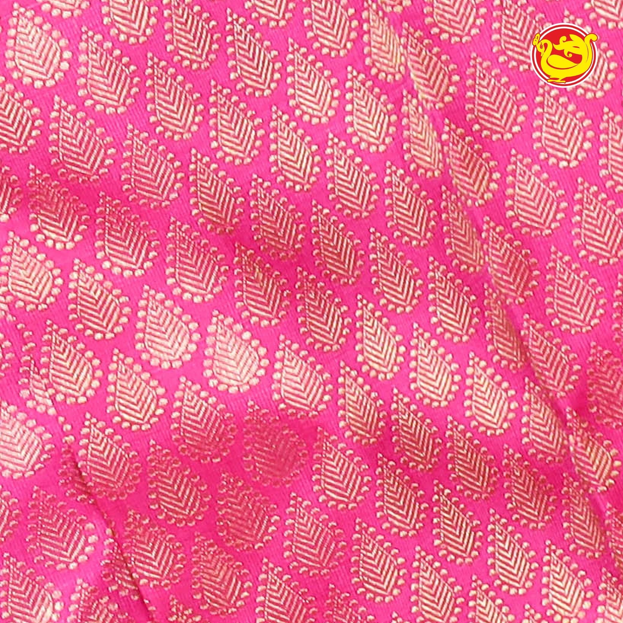 Pink kanchipuram wedding silk saree