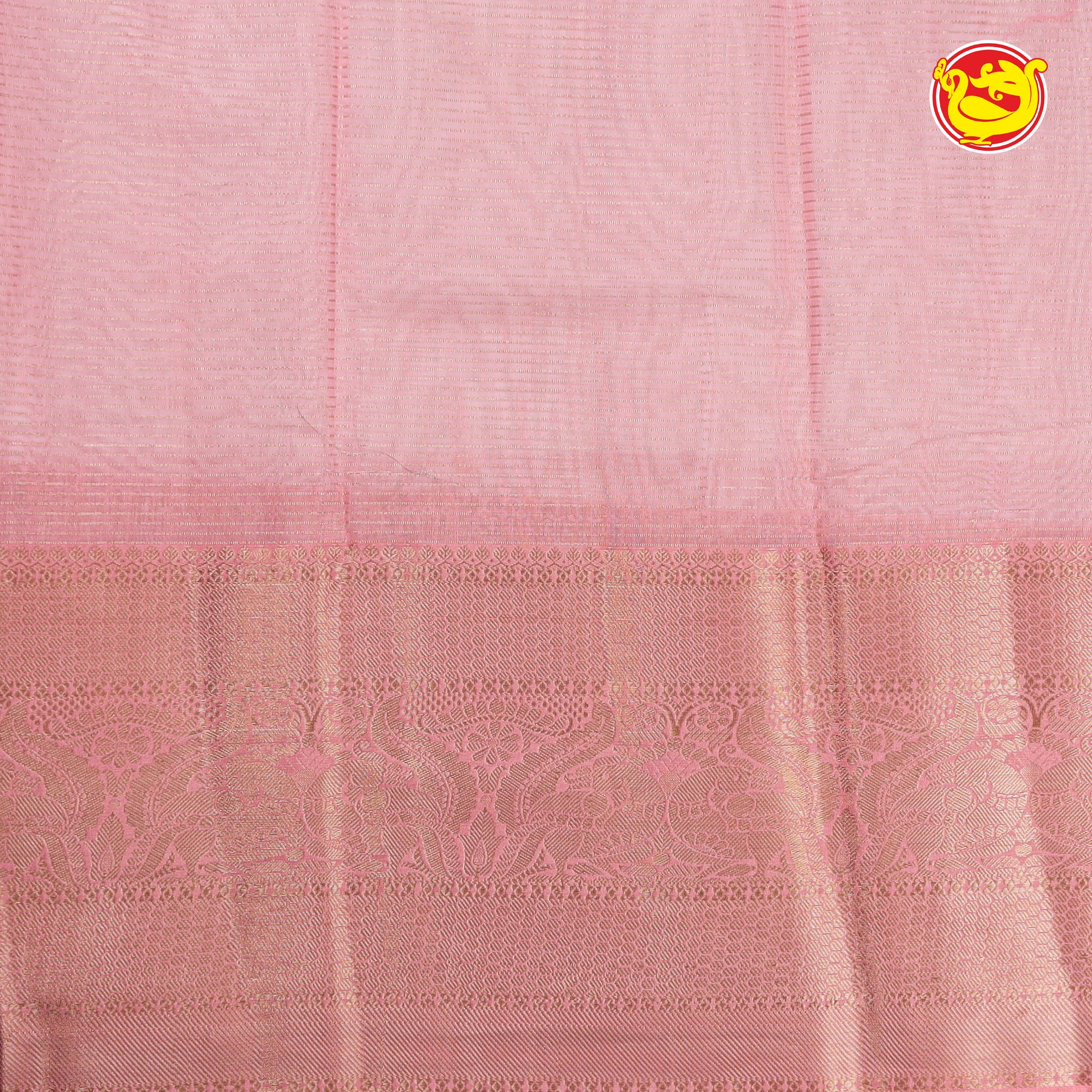 White with pastel pink Semi organza silk saree