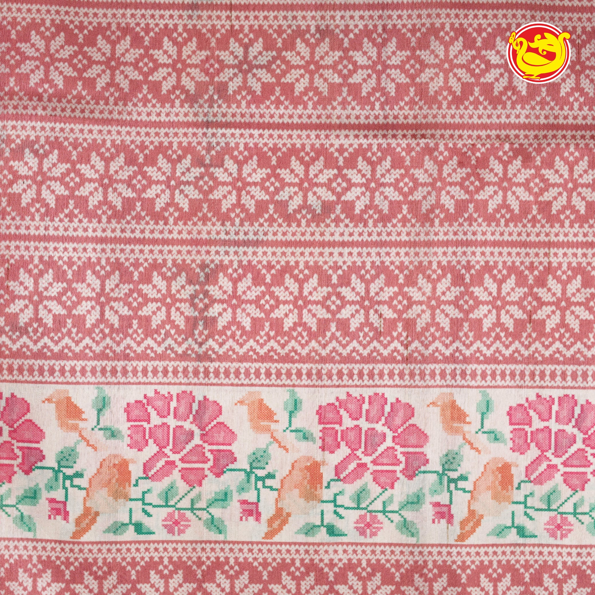 Light pink art chanderi saree with digital prints