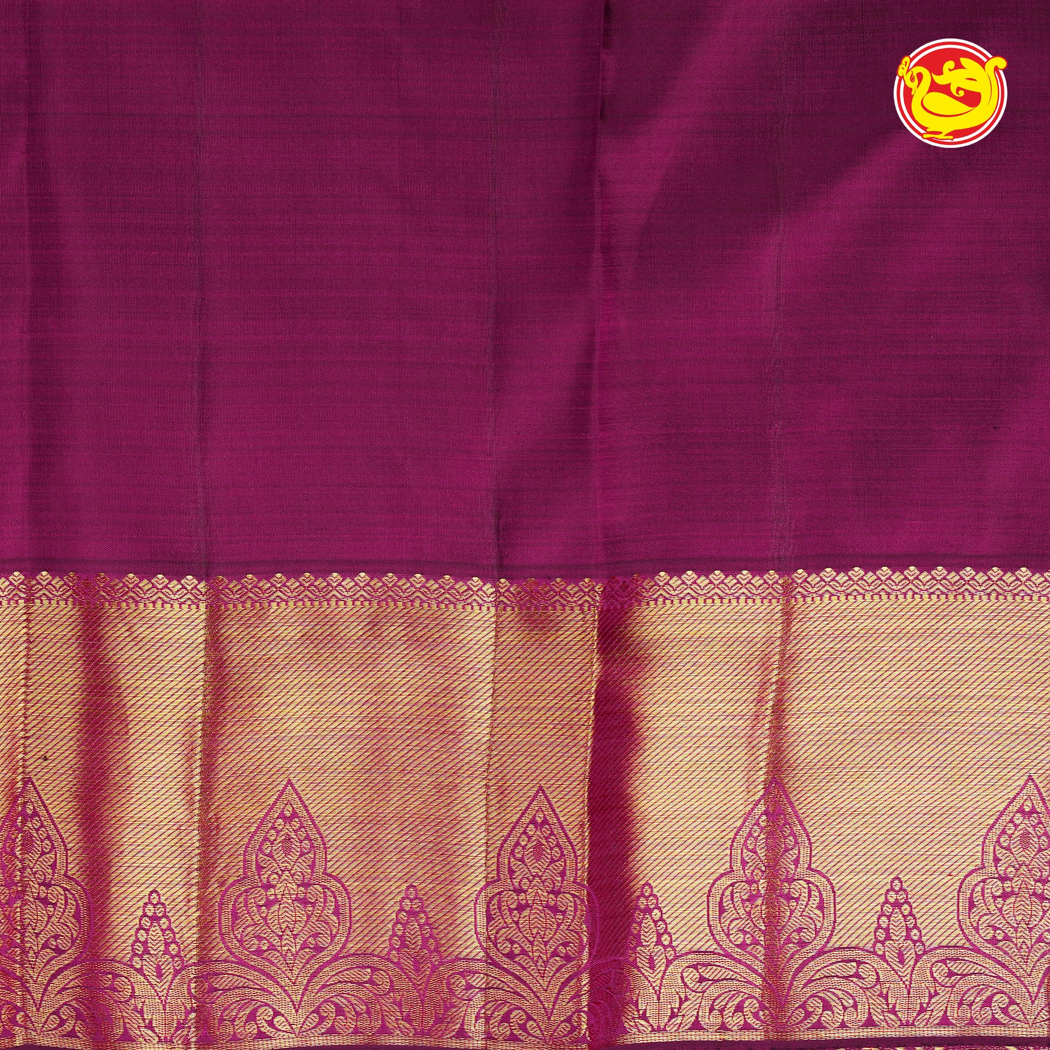 Dark magenta pink pure Kanchipuram silk saree