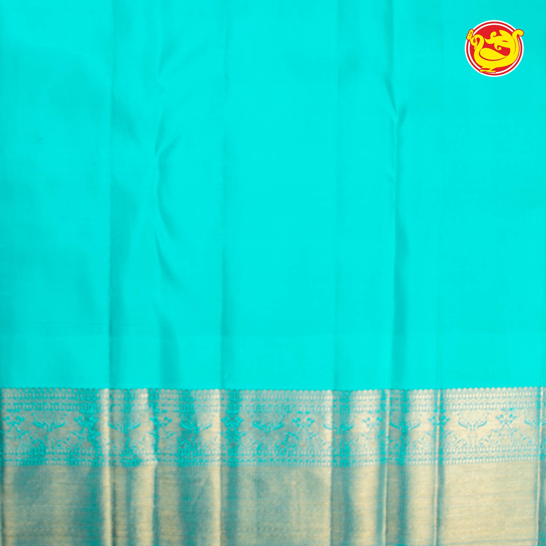 Royal blue with sea green pure Kanchivaram silk saree