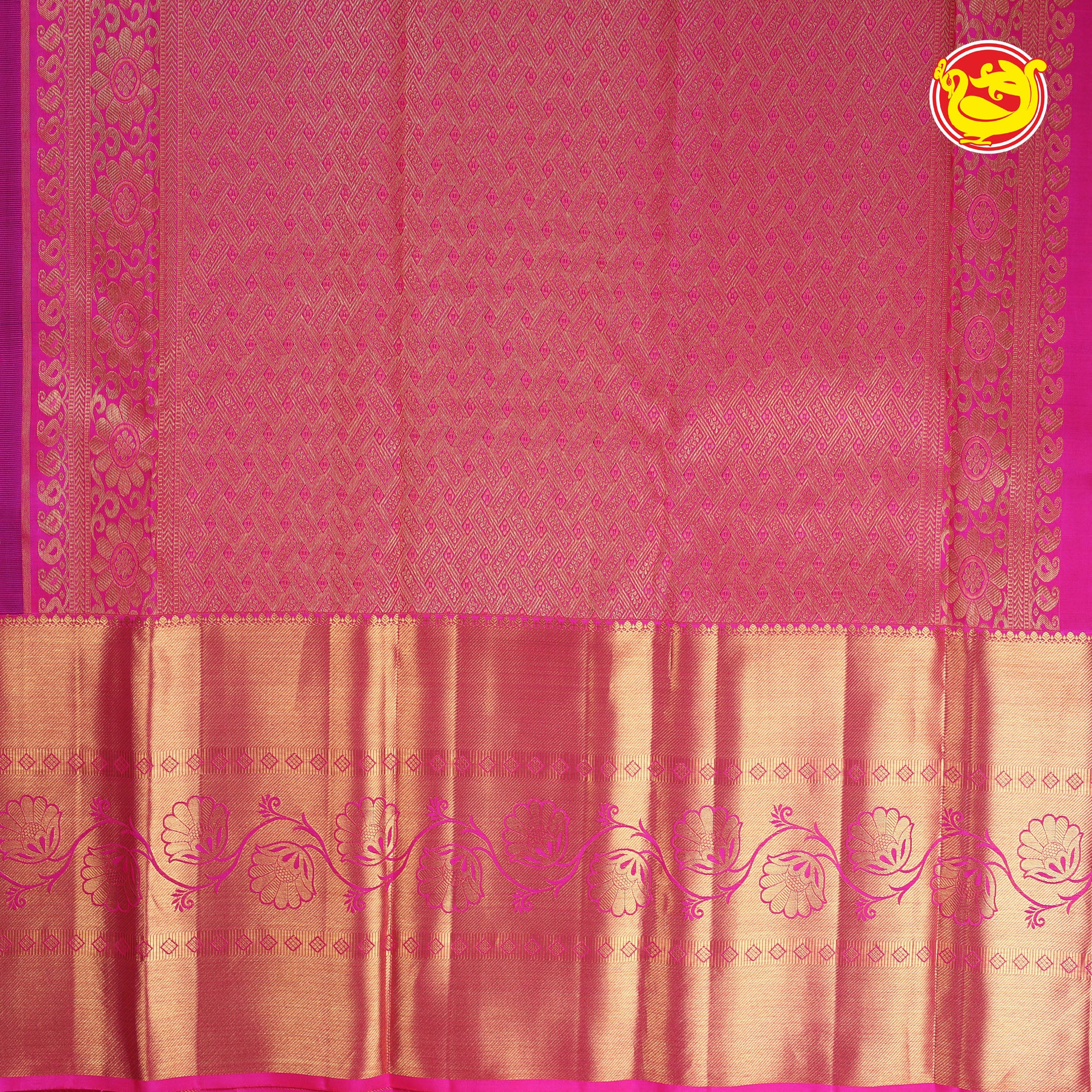 Wine colour with Rani pink pure Kanchivaram silk saree