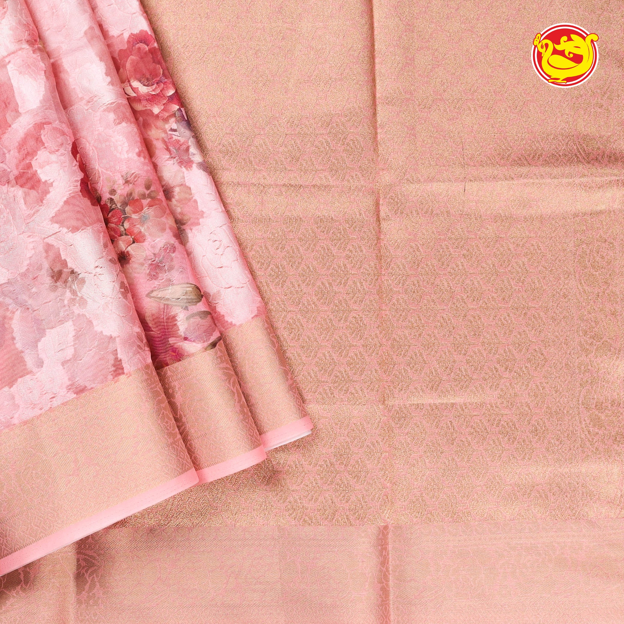 Light pink fancy brasso cotton saree